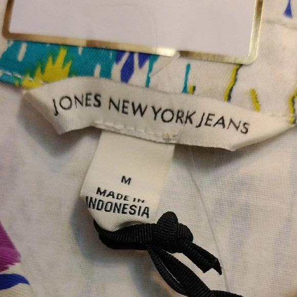 Jones New York Vintage Jean Jacket Purple and Green Collar - Picture 3 of 4